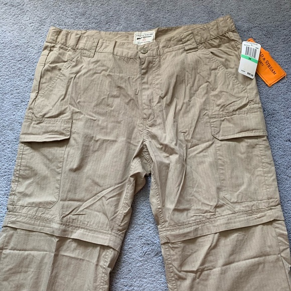 🆕 Field & Stream Khaki Cargo Hiking Pants, 34x32 - Picture 3 of 7